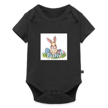 Der Osterhase ist da! - Baby Premium Kurzarmbody - Schwarz - Vorne
