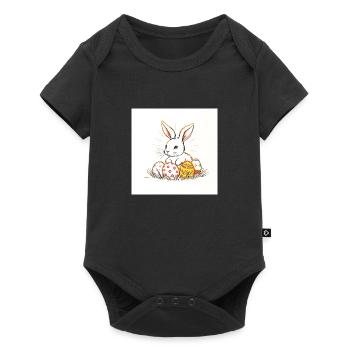 Kunterbuntes Osterfest - Baby Premium Kurzarmbody - Schwarz - Vorne