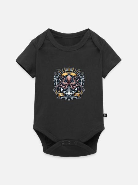 Octopus - Baby Premium Kurzarmbody - Schwarz