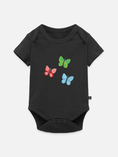 Schmetterlinge 3 - Baby Premium Kurzarmbody - Schwarz