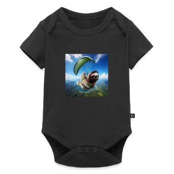 Paresseux Wanderer Parapente - Body à manches courtes Premium Bébé - noir - Devant