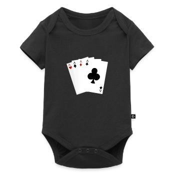 ace playing cards - Baby Premium short-sleeve bodysuit - black - Front