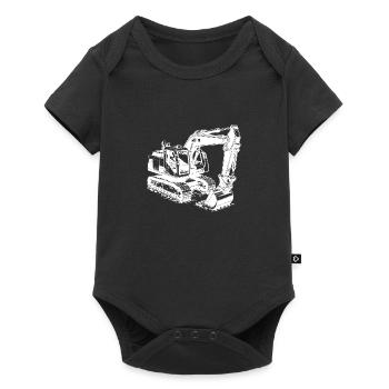 La technologie rencontre la puissance, l’homme musclé, l’excavatrice - Body à manches courtes Premium Bébé - noir - Devant