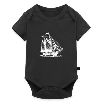 Vintage sailing ship motif for real explorers - Baby Premium short-sleeve bodysuit - black - Front