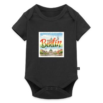 Berlin Aquarell - Baby Premium Kurzarmbody - Schwarz - Vorne