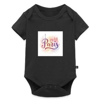 Paris Aquarell - Baby Premium Kurzarmbody - Schwarz - Vorne
