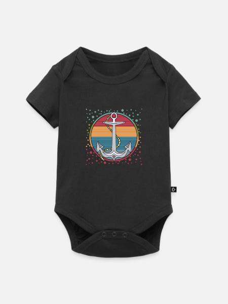 Anker - Baby Premium Kurzarmbody - Schwarz