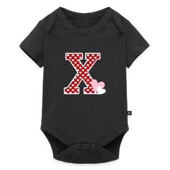 Letter x heart - Baby Premium short-sleeve bodysuit - black - Front