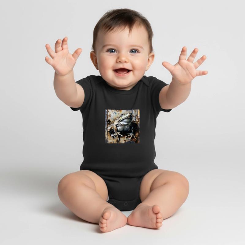 Graffiti Toad Toad Frog Rust Metal Urban Baby Premium short-sleeve bodysuit