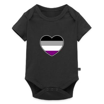 Coeur aux couleurs du drapeau asexué - Body à manches courtes Premium Bébé - noir - Devant