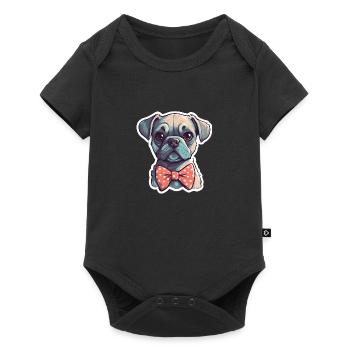 Ein süßer Hund mit Fliege - Baby Premium Kurzarmbody - Schwarz - Vorne