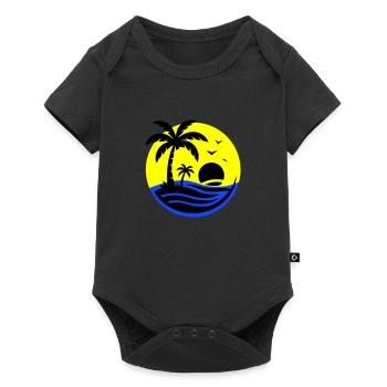 Île Palmiers Mer - Body à manches courtes Premium Bébé - noir - Devant