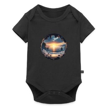 Sunset over mystical coast - Baby Premium short-sleeve bodysuit - black - Front