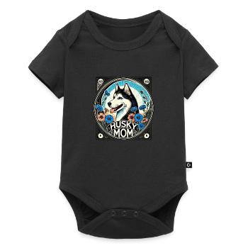 Husky Mom Vintage Style Dog Lover Design - Body à manches courtes Premium Bébé - noir - Devant