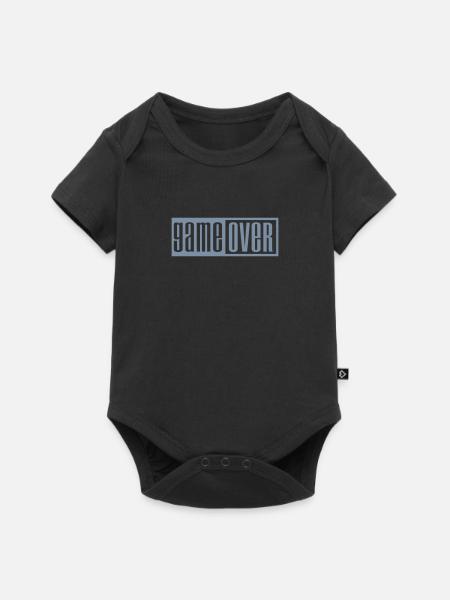 game over outline - Baby Premium Kurzarmbody - Schwarz