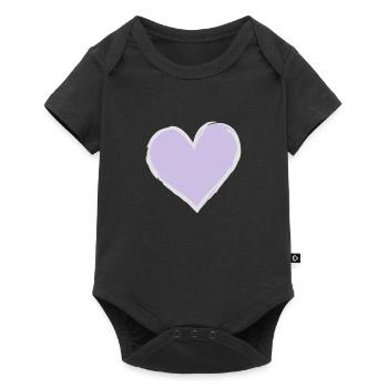 Lavender Heart - Baby Premium short-sleeve bodysuit - black - Front