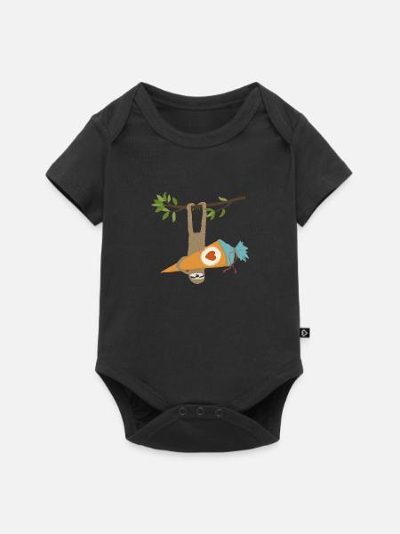 Faultier mit Schultüte - Baby Premium Kurzarmbody - Schwarz