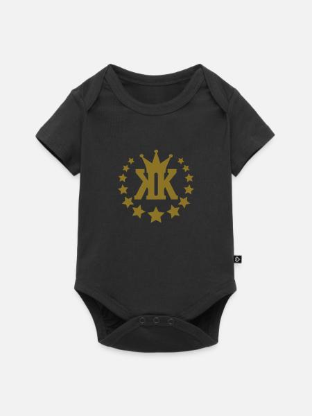 kk_k_Buchstaben_name_krone - Baby Premium Kurzarmbody - Schwarz