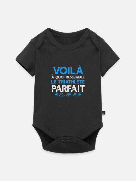 triathlète parfait t-shirt cool - Body à manches courtes Premium Bébé - noir