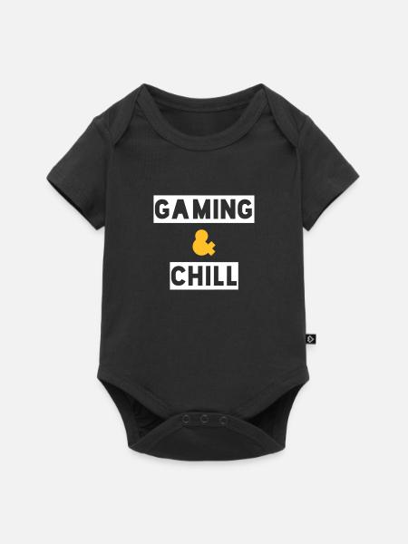 GAMING AND CHILL - Baby Premium Kurzarmbody - Schwarz
