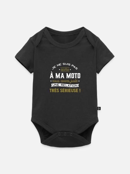 Pas accro moto cadeau - Body à manches courtes Premium Bébé - noir