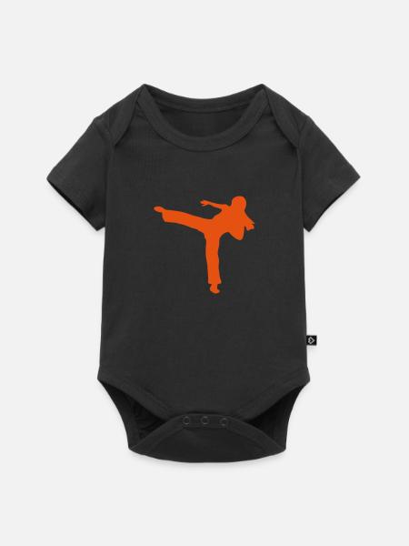 capoeira figur silhouette - Baby Premium Kurzarmbody - Schwarz