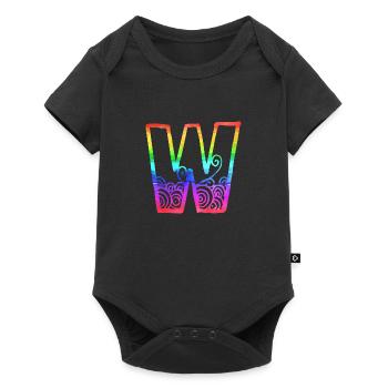 rainbow w - Baby Premium short-sleeve bodysuit - black - Front