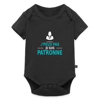 j'peux pas je suis patronne - Body à manches courtes Premium Bébé - noir - Devant