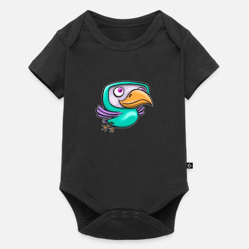 Happy Bird - Body à manches courtes Premium Bébé - noir