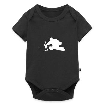 Gardien de but de joueur de hockey sur glace, gardien de but. Hockey sur glace - Body à manches courtes Premium Bébé - noir - Devant
