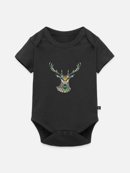 Deer - Baby Premium Kurzarmbody - Schwarz