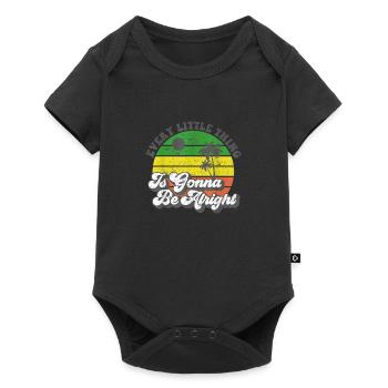 Jedes kleine Ding wird in Ordnung sein Jamaika - Baby Premium Kurzarmbody - Schwarz - Vorne
