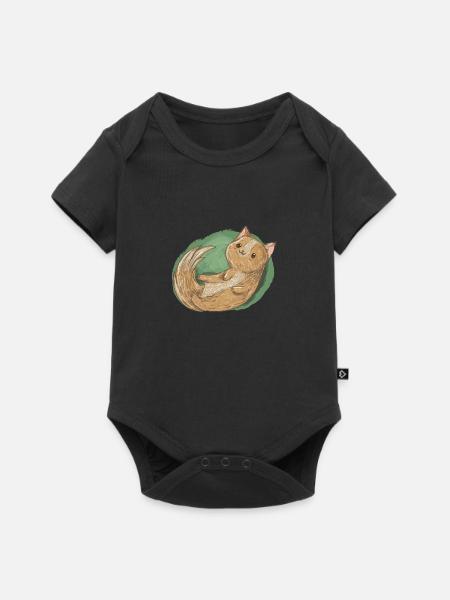 Rollendes Kätzchen - Baby Premium Kurzarmbody - Schwarz