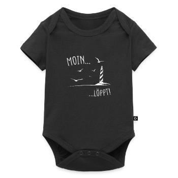 Moin Digga Löppt Norddeutschland Friese Spruch - Baby Premium Kurzarmbody - Schwarz - Vorne