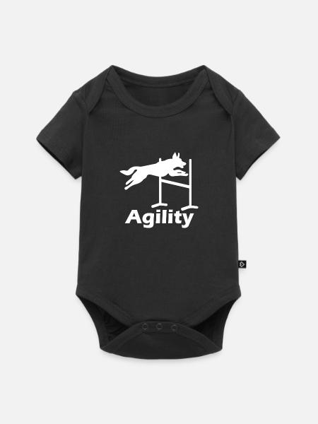 Hund Dog Agility - Baby Premium Kurzarmbody - Schwarz