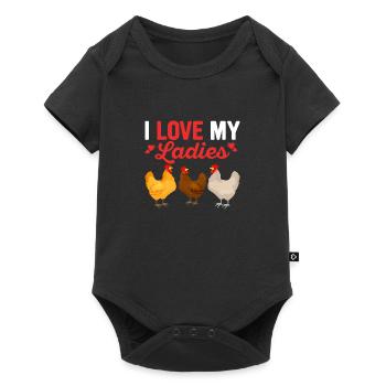 J’aime mes dames Hen Farming Chicken Daddy - Body à manches courtes Premium Bébé - noir - Devant