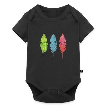 Three tender feathers - Baby Premium short-sleeve bodysuit - black - Front