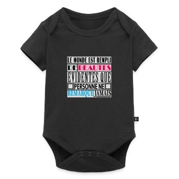 BEAUTES-Citation sur les beautés - Body à manches courtes Premium Bébé - noir - Devant