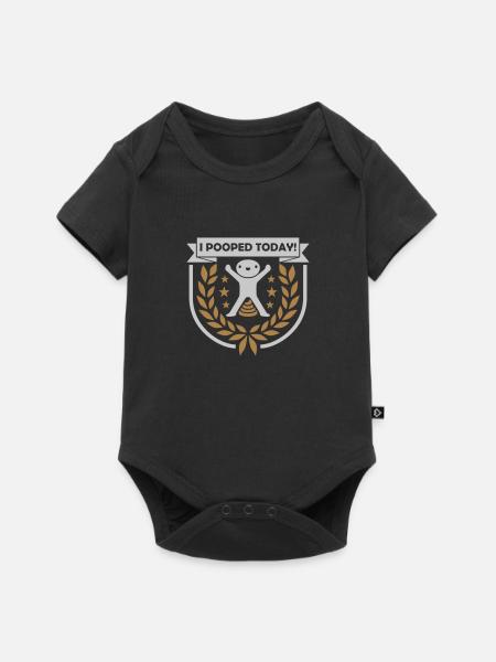 I pooped today Zitat - Baby Premium Kurzarmbody - Schwarz
