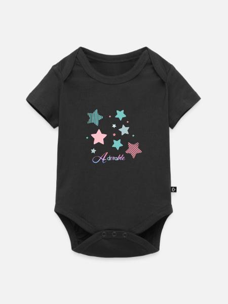 Niedlich. - Baby Premium Kurzarmbody - Schwarz