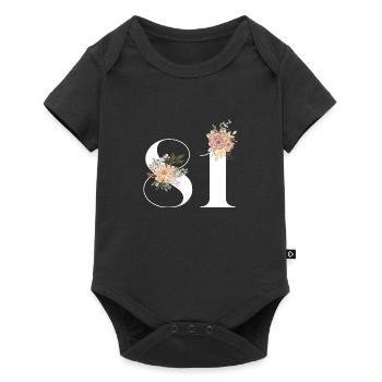 Blumen zum 81-jährigen Jubiläum (Geschenk von 81 Jahren) - Baby Premium Kurzarmbody - Schwarz - Vorne