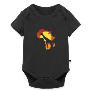 Afrika Giraffe Kontinent Elefant Tiere Big Five Sa - Baby Premium Kurzarmbody - Schwarz - Vorne