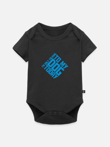 only talking to dog - Baby Premium Kurzarmbody - Schwarz