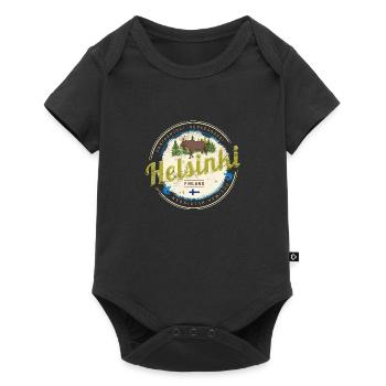 Helsinki Elk Capital of Finland Vintage Souv - Baby Premium short-sleeve bodysuit - black - Front