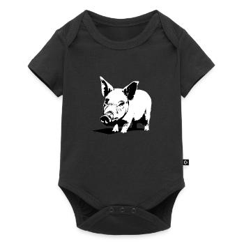 pig sweet pigs pigs animal animals 14 - Baby Premium short-sleeve bodysuit - black - Front