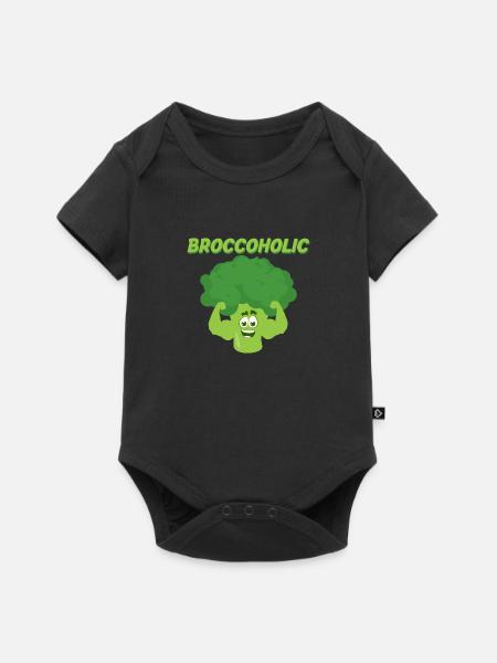 Broccoholic Vegetable Broccoli - Baby Premium Kurzarmbody - Schwarz