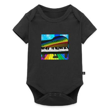 Piano sur arc-en-ciel - Body à manches courtes Premium Bébé - noir - Devant