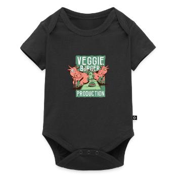 Veggie-Burger-Produktion Veggie-Burger-Produktion - Baby Premium Kurzarmbody - Schwarz - Vorne