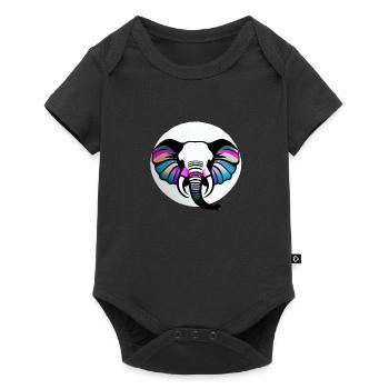 Petit éléphant Dessin animé Cute Love Adventure 3 - Body à manches courtes Premium Bébé - noir - Devant