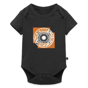 Vintage Astrology Zodiac Signs Wheel T-Shirt - Baby Premium Kurzarmbody - Schwarz - Vorne